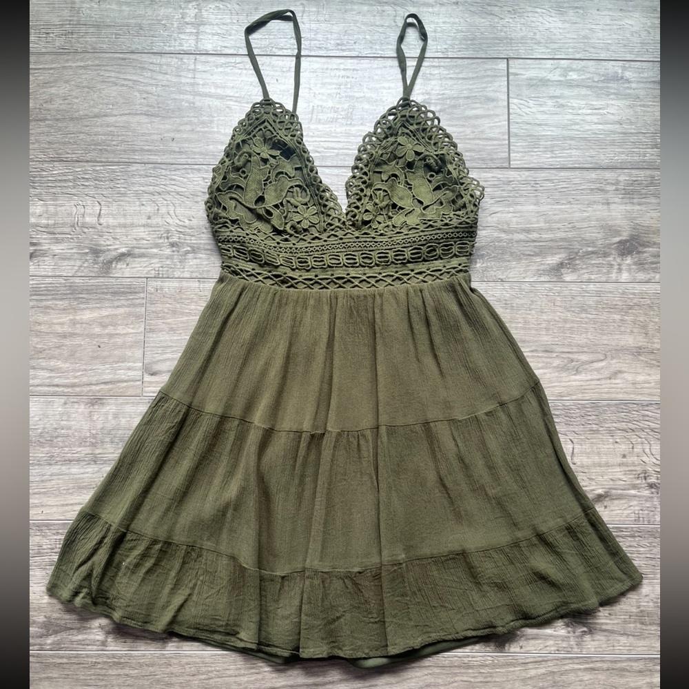 Sun Dress Womens Size M Olive Green
